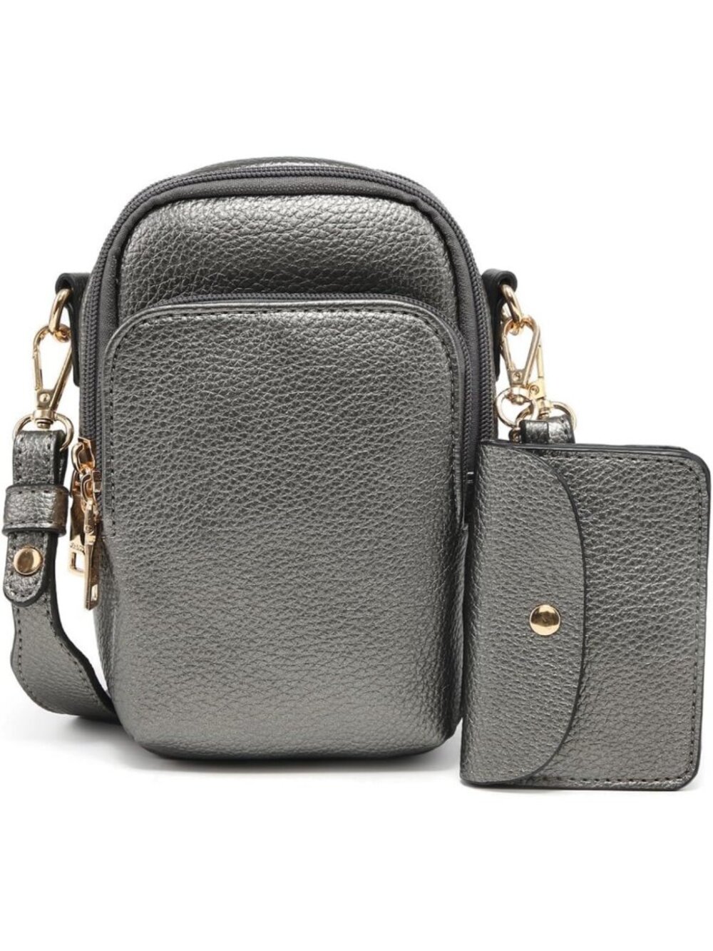 Stylish Vegan Leather Crossbody Bag for Women - Travel Purse with Detachable
